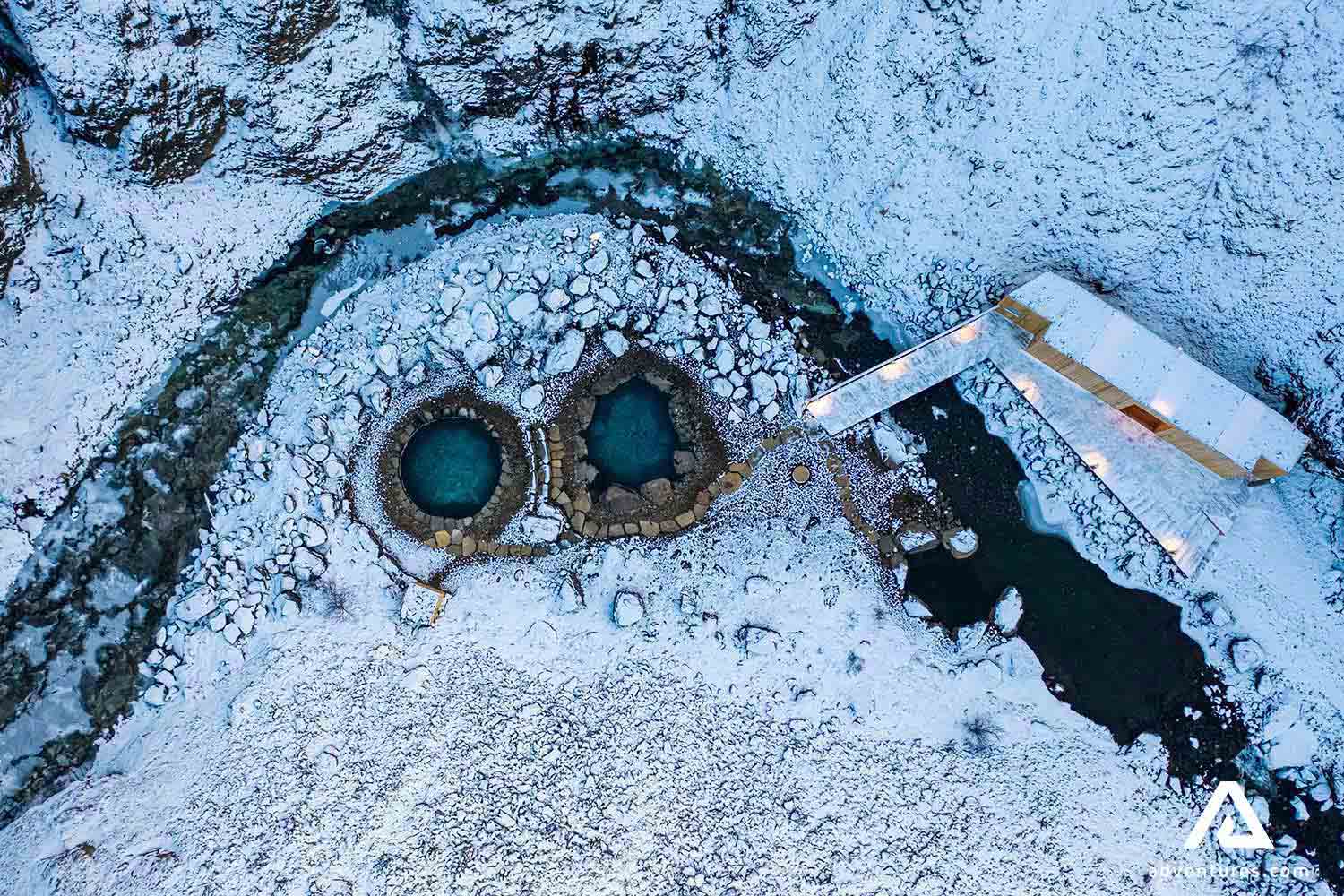 aerial canyon bath view