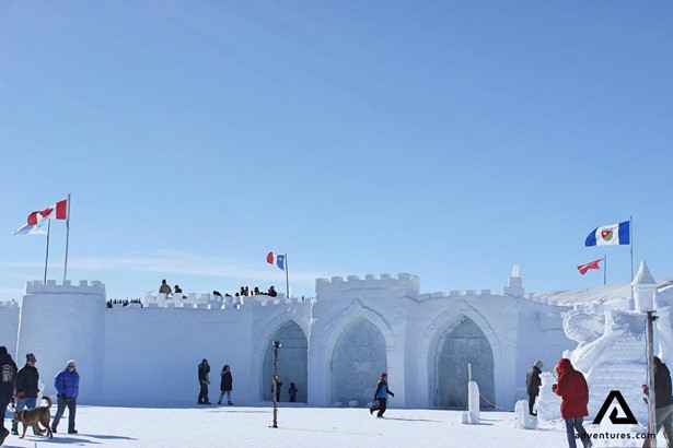 people sightseeing yellowknife snow castle