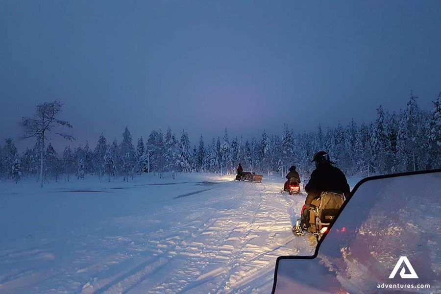 Snowmobiling Finland Northern Lights Hunt on Snowmobile with BBQ | Adventures.com