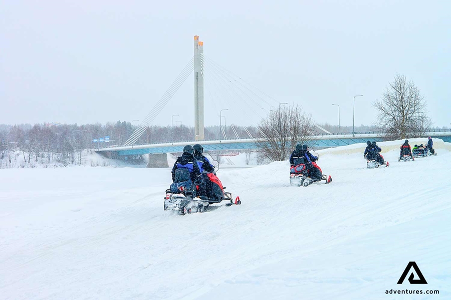 Snowmobiling  Rovaniemi Bridge