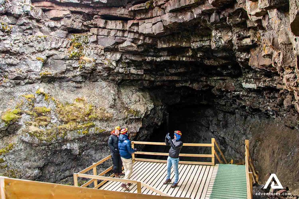 taking pictures in iceland vidgelmir lava cave 