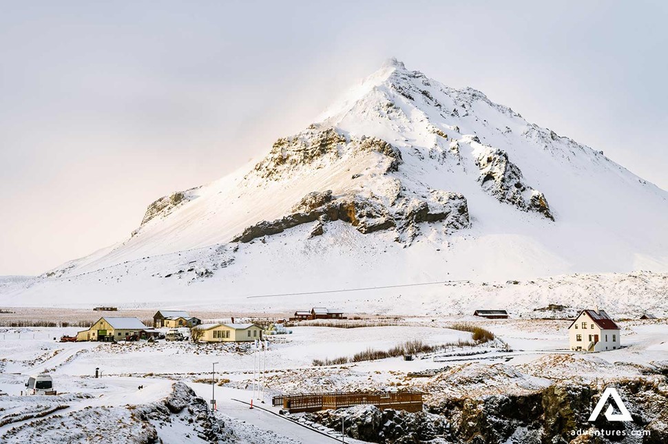 arnarstapi town in winter