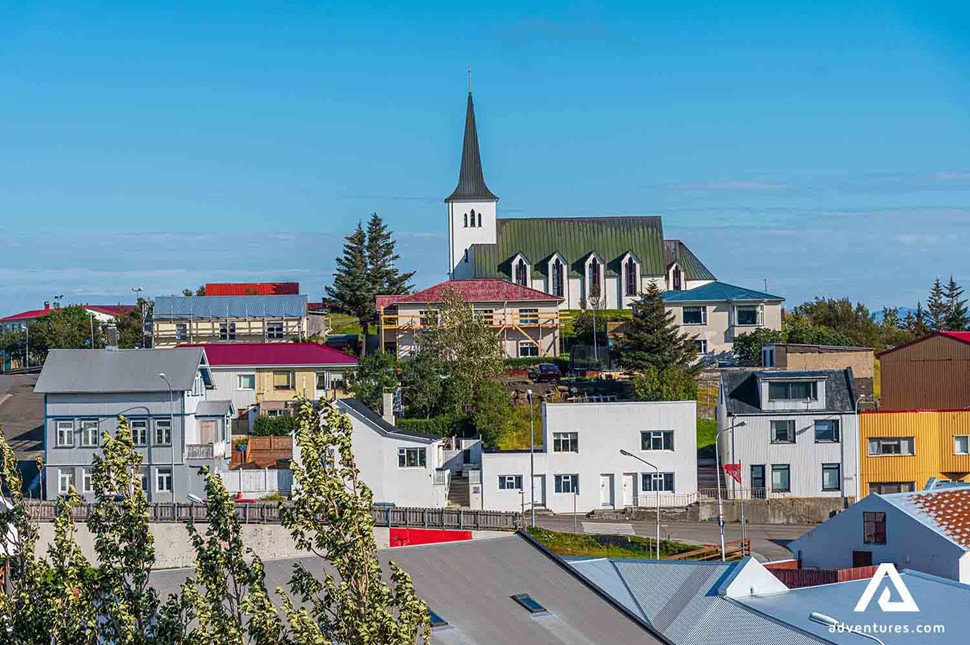 church view in borgarnes town