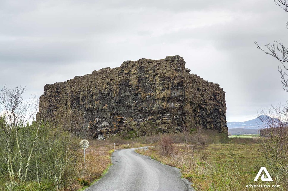 abyrgi canyon road view in north iceland