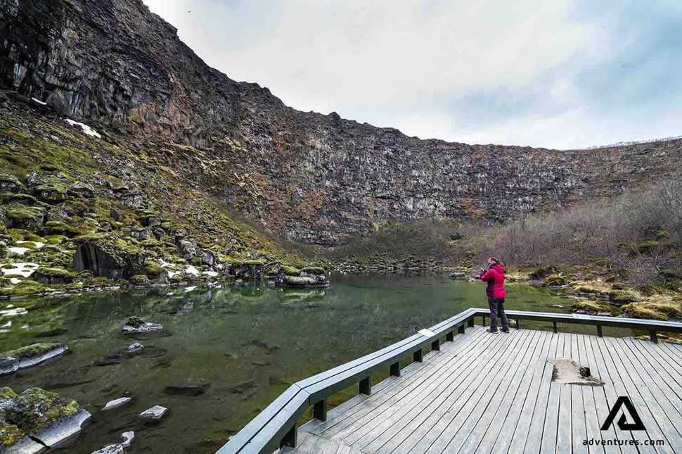 sightseeing asbyrgi canyon in iceland