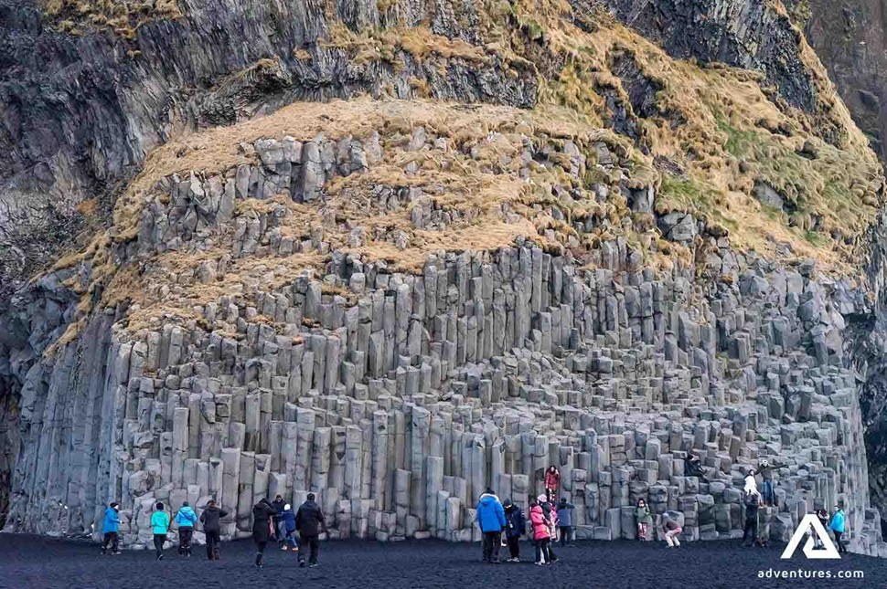 basalt columns at reynisfjara black sand beach