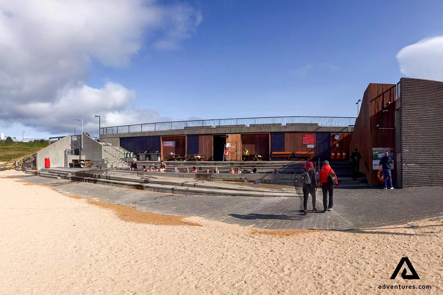 Nautholsvik Beach in Reykjavik Iceland 