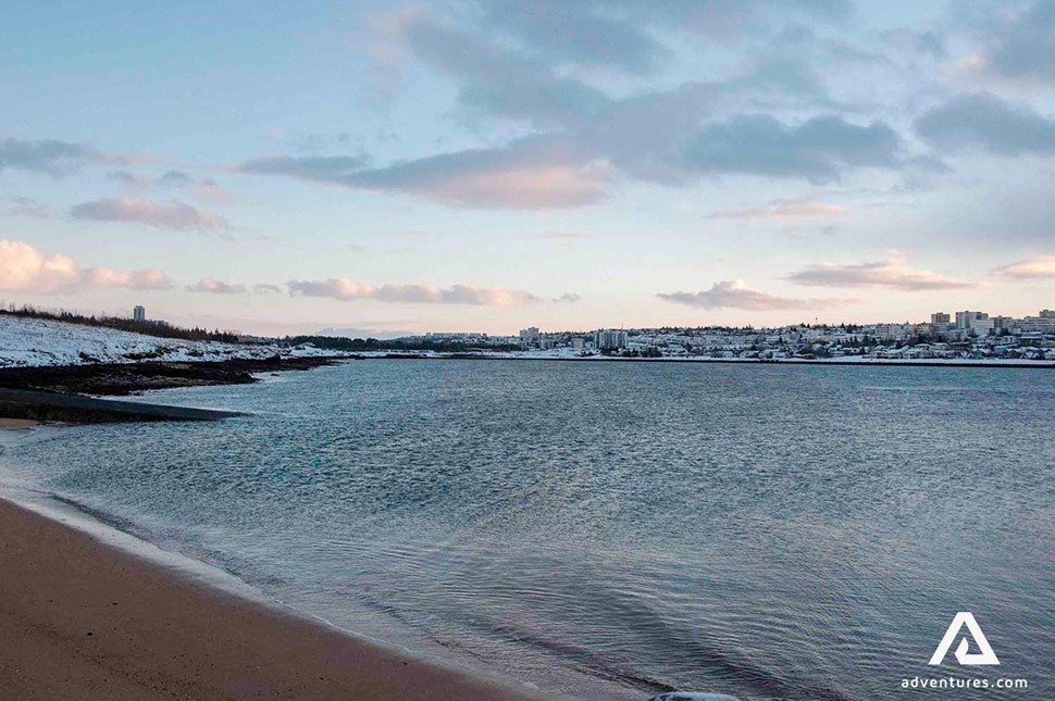 Nautholsvik geothermal beach seaside in Reykjavik