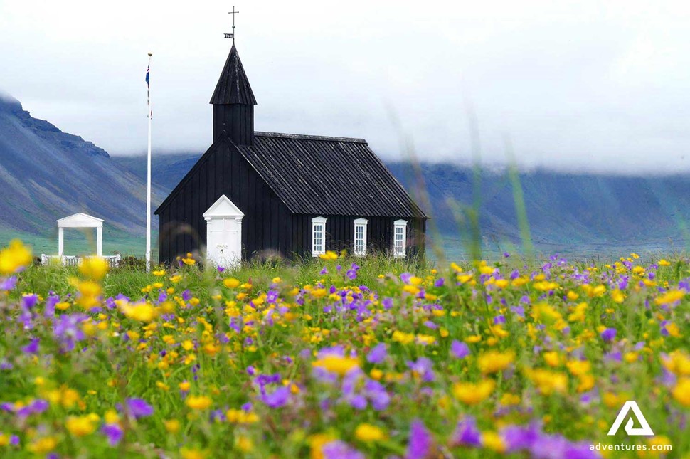 budakirkja balck church in iceland