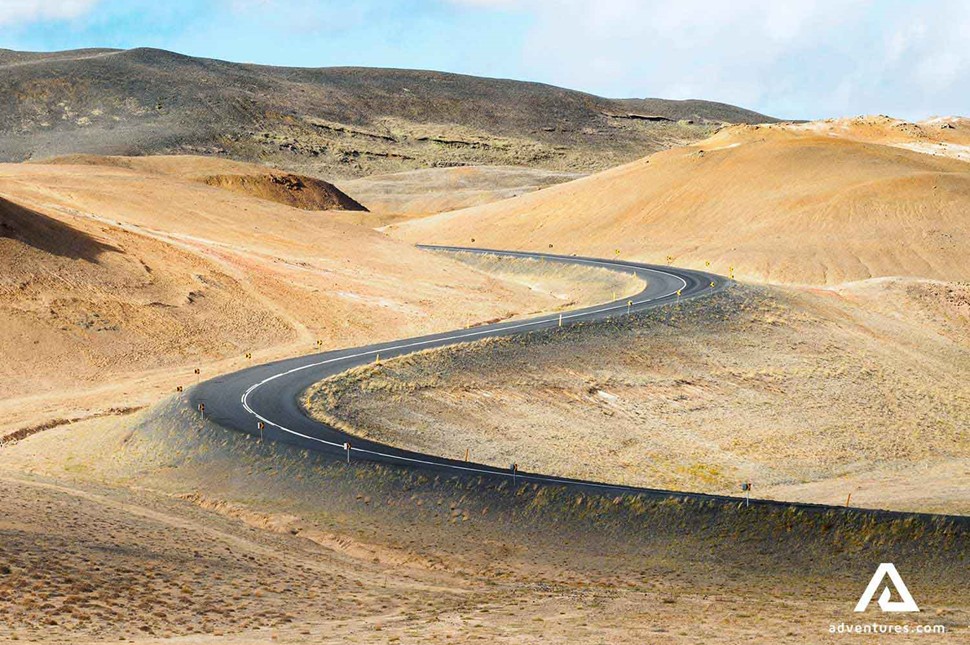 road view in the mountains in iceland