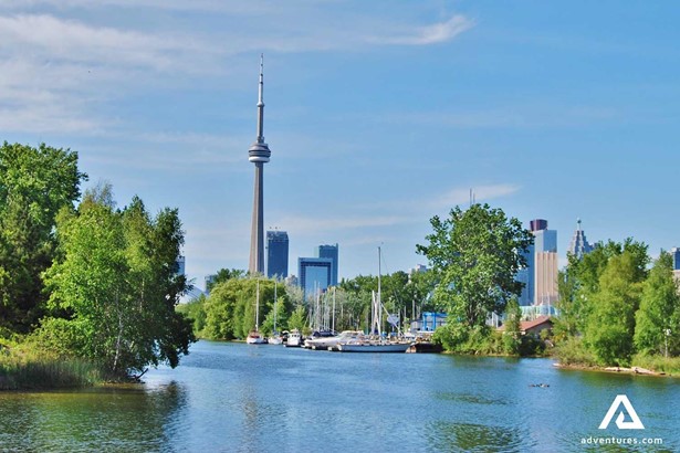 Panoramic View of Cn Tower in Toronto 