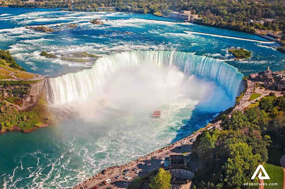 plane view above niagara falls in toronto