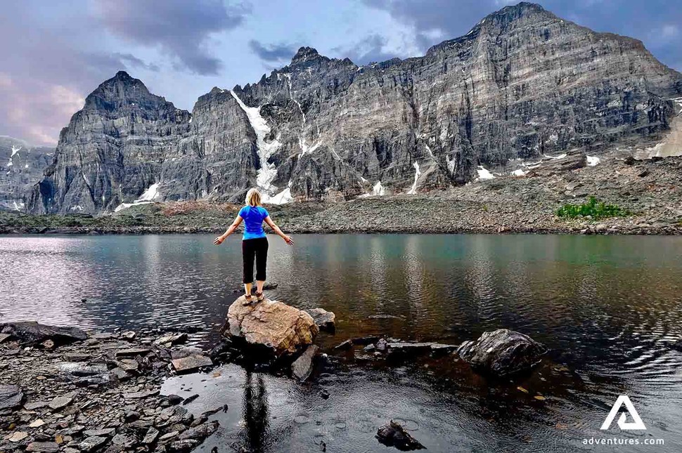 woman at Eifel Lake in Canada