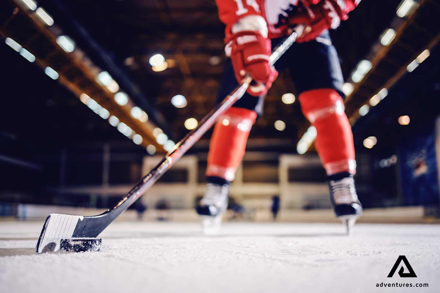 hockey puck on ice in canada