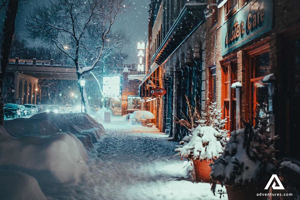 snowy whitehorse town street