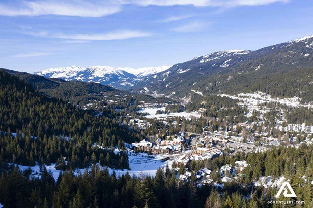 aerial view of Blackcomb Resort  in whistler