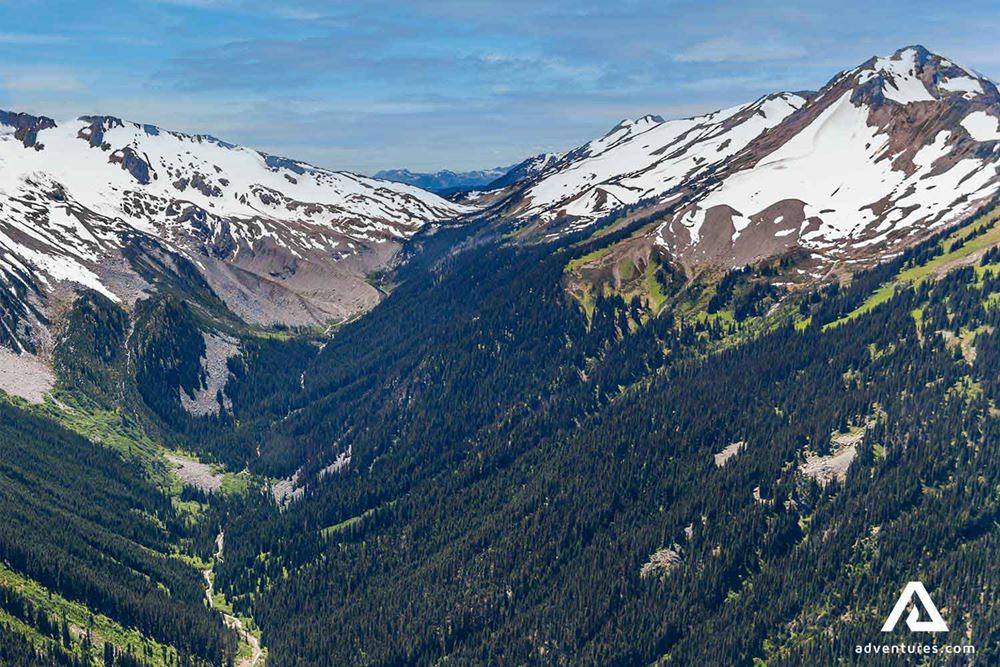 aerial view of Garibaldi Mountain in whistler