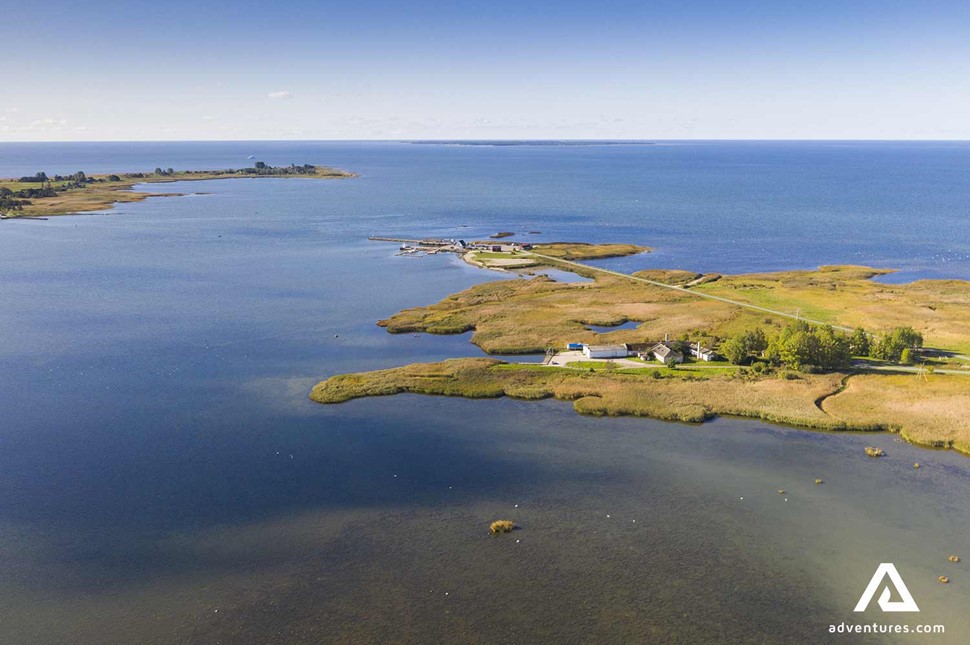 small island areal view near Baltic Sea in Estonia