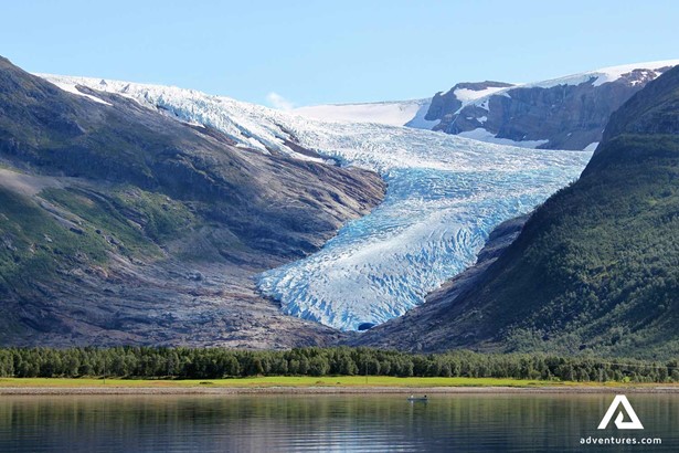 scenery of svartisen glacier in norway
