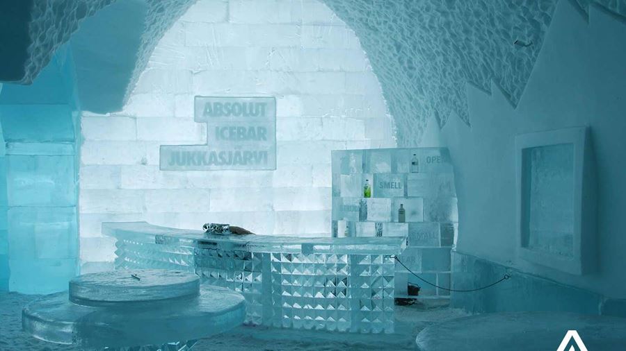 bar made from ice in abisko
