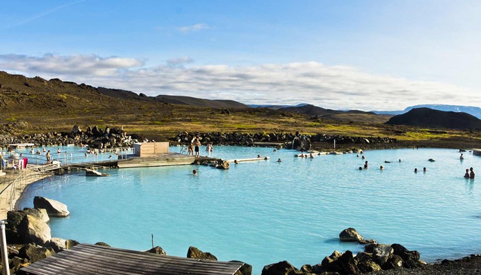 myvatn nature baths panoramic view in iceland