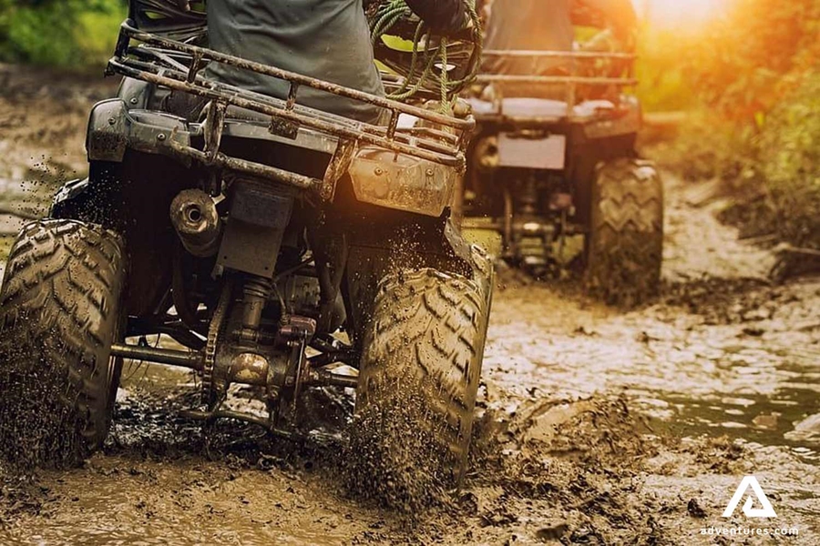 driving in mud with atv bike