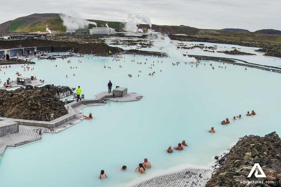 Aerial Blue Lagoon View in Iceland