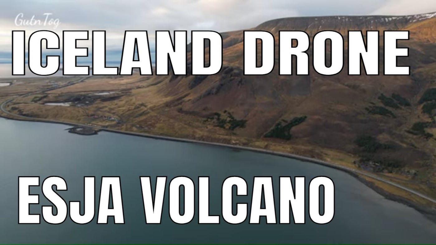 Iceland Drone: Esja, subglacial volcano. Mountains of Reykjavík, Iceland