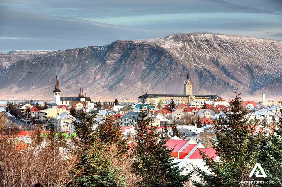 Esja mountain view from Reykjavik city