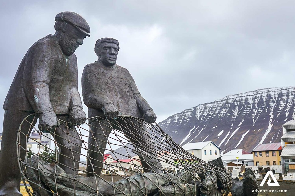 Isafjordur Fisherman Statue in Iceland