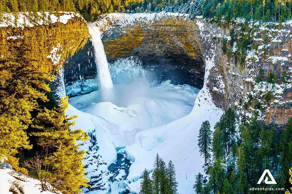 Helmcken Falls during winter in Canada