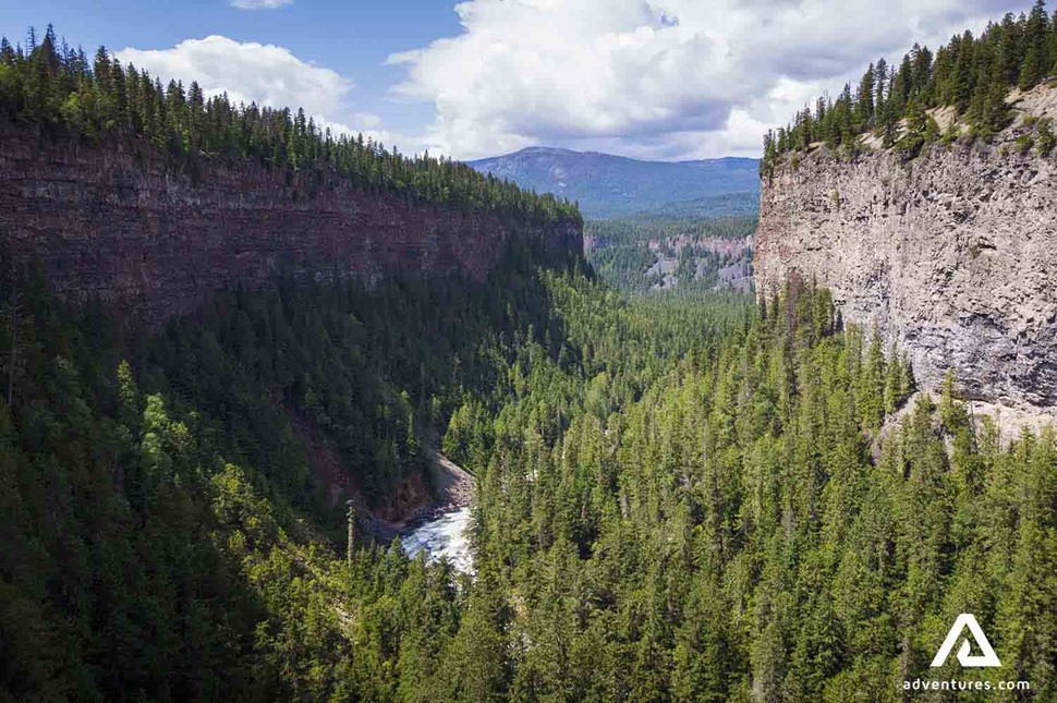 huge Helmcken Canyon surrounded by forest