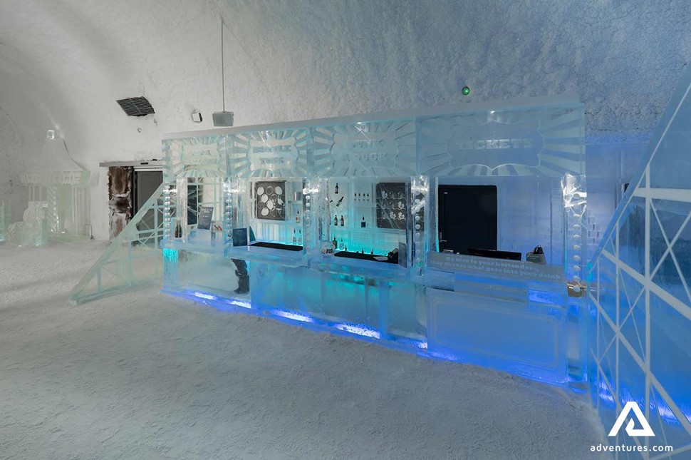 ice hotel reception in Sweden