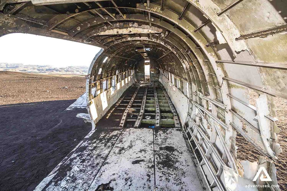 view from the inside of dc 3 plane wreck