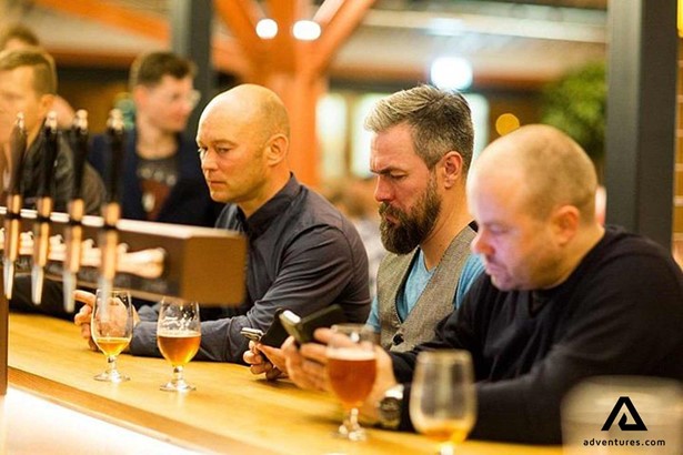 men tasting traditional Estonian beers
