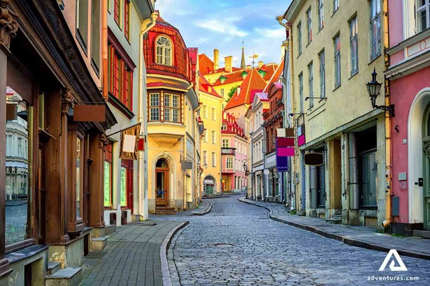street view of Tallinn city in Estonia