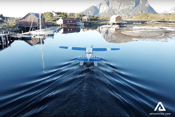 Water Airplane Landing in Bodo in Norway