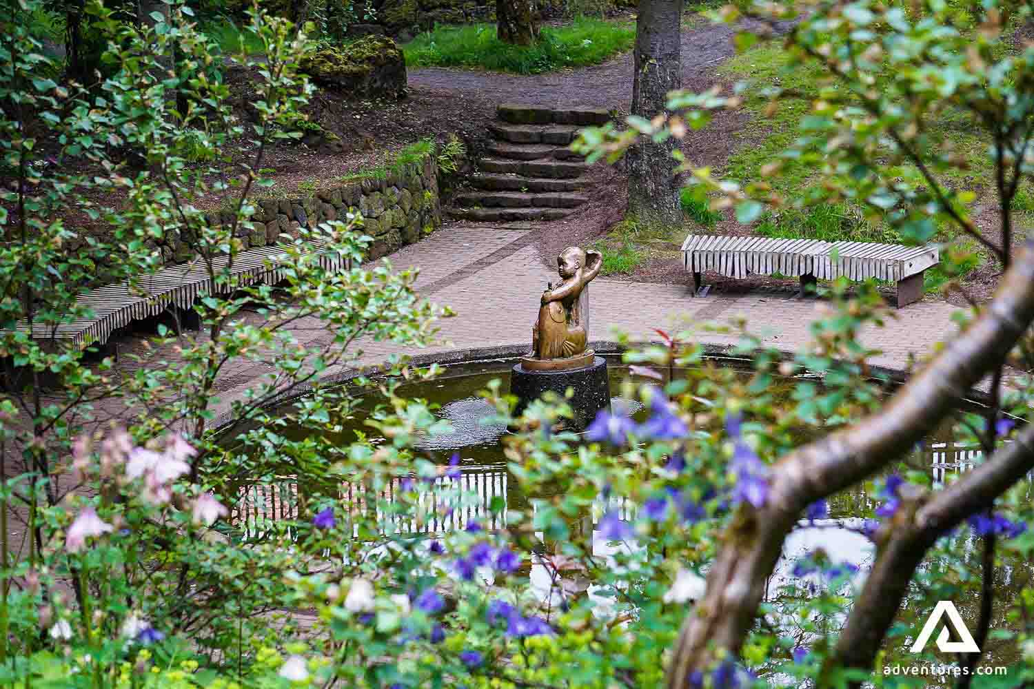 fountain in Hafnarfjordur city Park