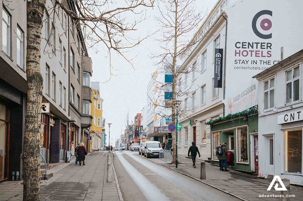view of Laugavegur street in Reykjavik