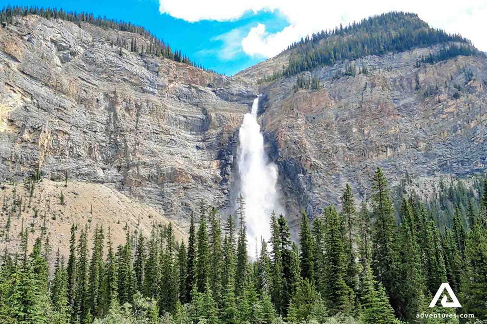 landscape of Takakkaw Waterfall in Canada