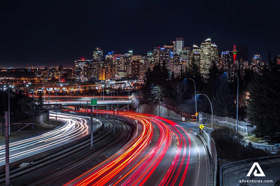 night lights of Calgary city