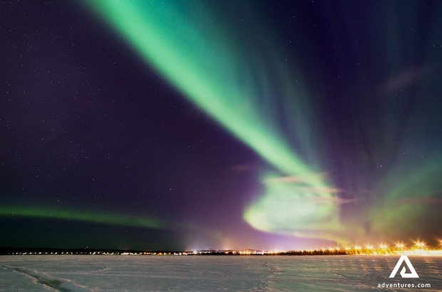 bright Aurora Borealis in Lapland