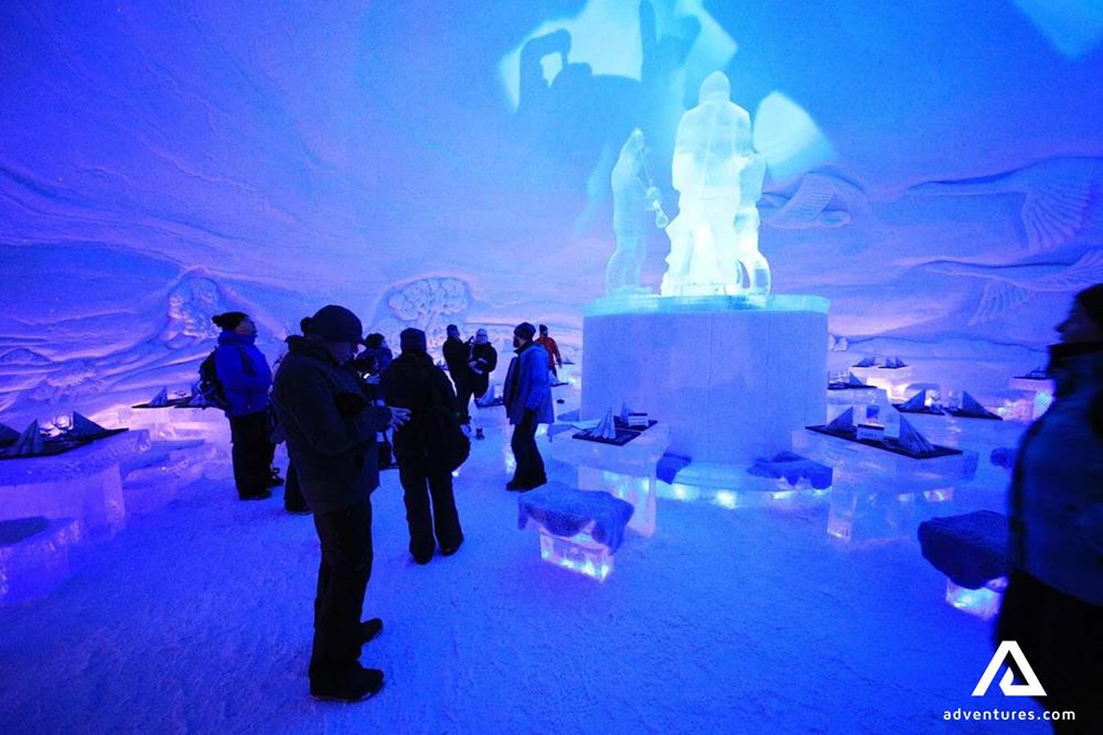 ice sculptures in ice hotel