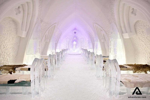 ice hotel chapel in Lapland