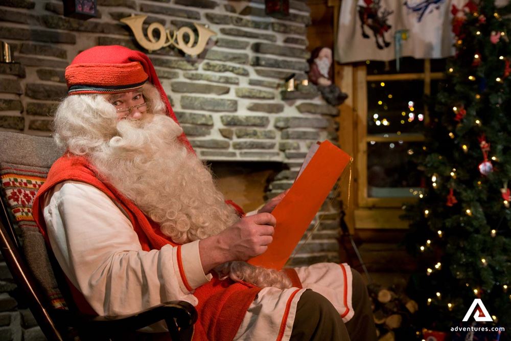 Santa Claus sitting in chair