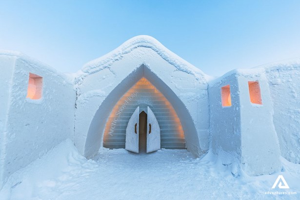 front door of Snowhotel in Lapland