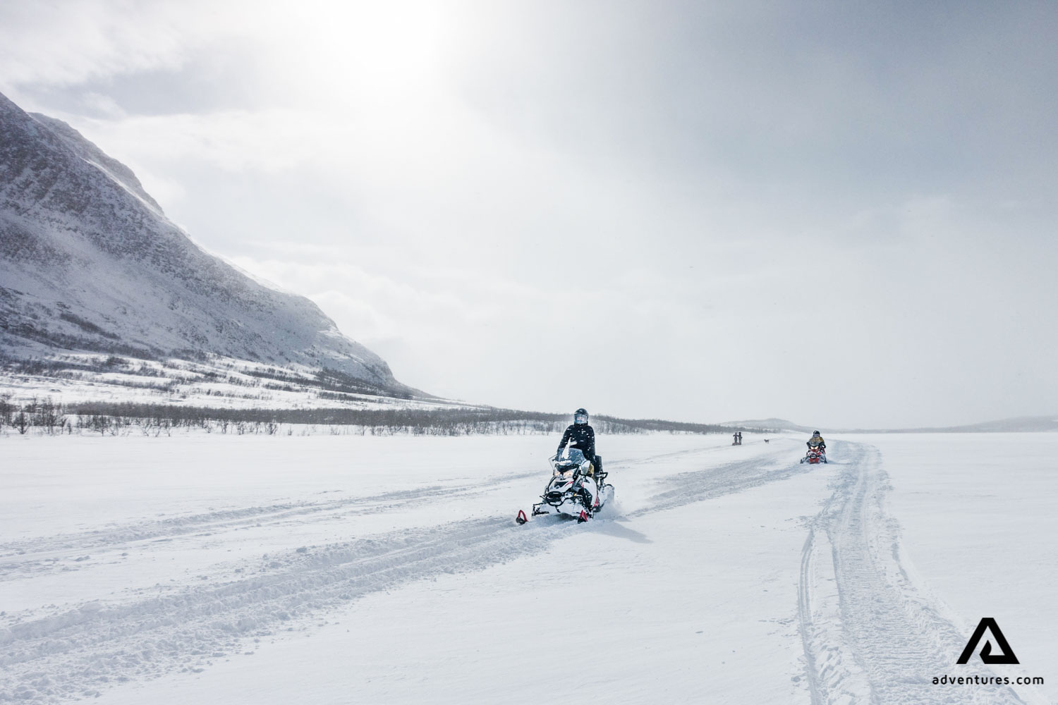 Snowmobiling tour in Laplandic winter
