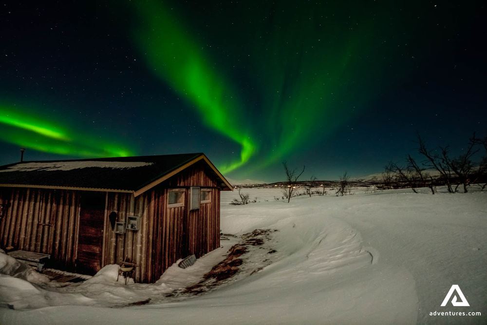 Aurora Borealis above the cabin