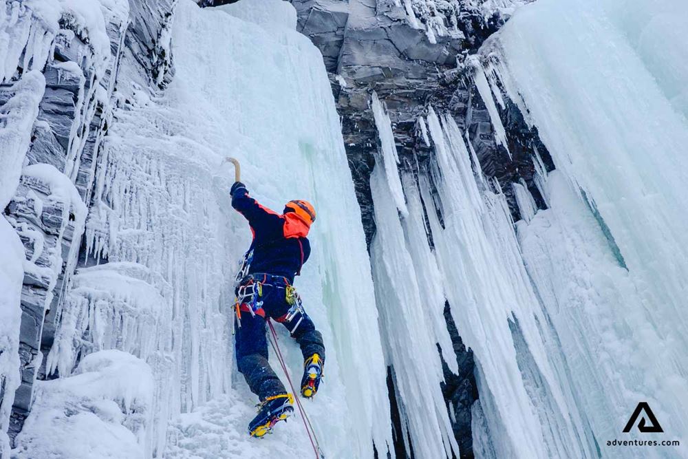 vertical ice climbing