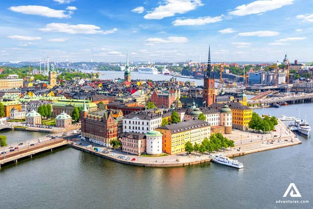 aerial view of Stockholm city center